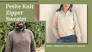 Petite Knit Zipper Sweater Man  Woman Versions Review  Knitting Pattern Review [upl. by Notgnilra]