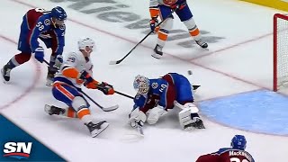 Islanders Brock Nelson Scores Stunning Goal Grom One Knee vs Avalanche [upl. by Yeslaehc]