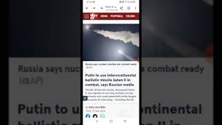 Putin to use Intercontinental ballistic missile Satan 2 in combat says Russian media [upl. by Nomrah]