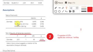 01Test de Student pour 2 échantillons indépendants Sous Jamovi [upl. by Atteuqehs336]