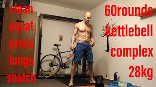 28kg Kettlebell complex for 60 rounds in 36 minutes [upl. by Navinod]