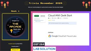 Cloud IAM Qwik Start Lab Solution  GSP064  Arcade Trivia Week 1  Free Google Swags [upl. by Kayley]