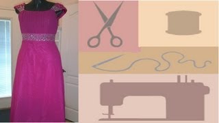 Hem a Chiffon Dress or Formal Gown With a Sewing Machine  Quick and Easy [upl. by Ewart550]