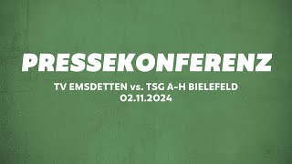 Pressekonferenz TV Emsdetten  TSG AH Bielefeld [upl. by Aerbma]