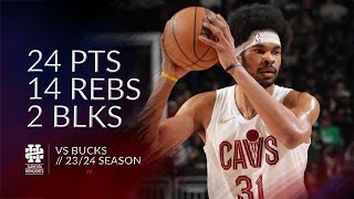 Jarrett Allen 24 pts 14 rebs 2 blks vs Bucks 2324 season [upl. by Aneeuqal]