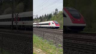 ICN Durchfahrt Zwischen Rupperswil und Aarau als IC5 bahn swissrailway railway train [upl. by Koal]