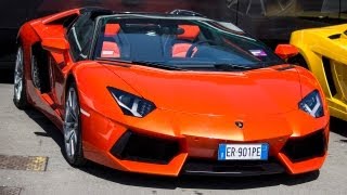 Orange Lamborghini Aventador Roadster [upl. by Sybille18]