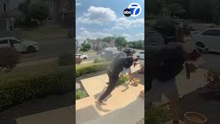 Dueling porch pirates scuffle to steal package outside Pennsylvania home  Shorts [upl. by Anwahsar205]