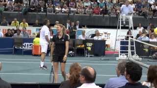 Henri Leconteamp Steffi Graf vs Andre Agassi amp Mansour Bahrami Henri dancing on court [upl. by Annatnom834]