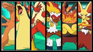 FULL POKEMON FIRE STARTERS TEAM FINAL EVOLUTIONS [upl. by Etz]