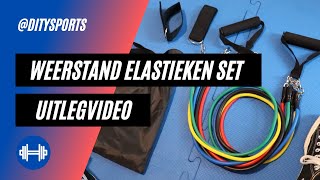 Uitlegvideo weerstand elastieken set met voorbeeld oefeningen [upl. by Dewayne]