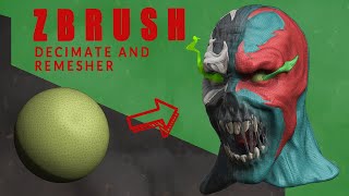 ZBrush Quick Tip Series Using ZRemesher and Decimate to manage Topology [upl. by Ade]