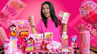 24 Hours Eat Pink Food Food Challenge 🍧 🍓🍭🧁 රෝස පාට කෑම  Our Diary  Sinhala Vlog  Sri Lanka 🇱🇰 [upl. by Muriel]