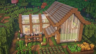 How To Build A Greenhouse With A Garden In Minecraft  Tutorial [upl. by Nosduh]