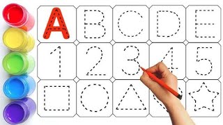 ABC alphabetNumbers and Shapes Drawing and painting for kidsampToddlers  ABC phonics song for kids [upl. by Fuller]