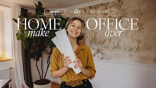 Home Office Makeover  Tapete Stuck Wandleisten amp Einbauschrank  DIY [upl. by Tayyebeb]