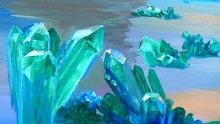 How To Paint Crystals amp Refracting Light  Fantasy Mural PART 6 [upl. by Melody]