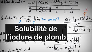 🧑‍🔬 SOLUBILITÉ  iodure de plomb exercice 4 [upl. by Cavanaugh]