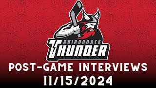 ECHL PostGame Interviews Adirondack Thunder vs Reading Royals 11152024 [upl. by Esiuole]