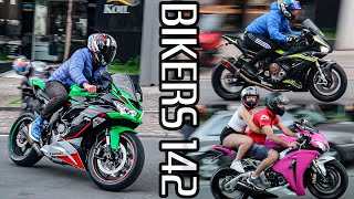 BIKERS 142  SUPERBIKES ON THE STREETS Ducati BMW Suzuki Kawasaki Honda Yamaha amp more [upl. by Akcimat]