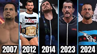 Evolution of CM Punk Entrance 2007 2024  WWE  AEW Games [upl. by Attenod45]