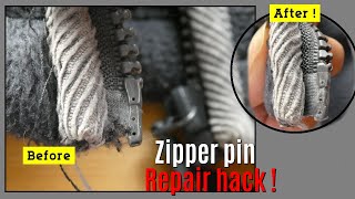 How to Fix a Broken Zipper Pin Quickly and Easily  DIY Zipper Repair Hack Tutorial [upl. by Gerianne809]