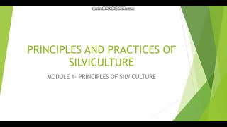 Principles of silviculture [upl. by Elda]