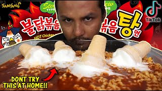 pelikpelik la trending tiktok ni mukbang malaysia RAMEN ICE CREAM FLOATS [upl. by Yrrem]