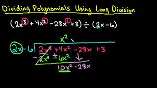 Dividing Polynomials Using Long Division with Remainder [upl. by Erastatus15]