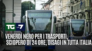 Venerdì nero per i trasporti sciopero di 24 ore disagi in tutta Italia [upl. by Notnyw]