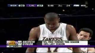 Jordan Farmar Tucks In Andrew Bynums Jersey [upl. by Nidroj959]