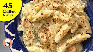 Pasta in White Sauce  White Sauce Pasta  Indian Style WHITE SAUCE pasta Recipe  Flavours Of Food [upl. by Ynehpets]