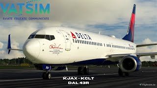 Live VATSIM Flight  KJAX  KCLT  DAL 43R  Microsoft Flight Simulator  Live 🔴 [upl. by Ariel]