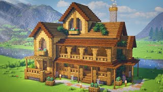 Minecraft Large Wooden House Tutorial  Survival House Design [upl. by Nylzzaj]