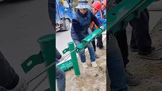 Road Safety barrier Installation shortsvideo [upl. by Sausa]