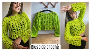 Blusa Fácil de crochê HandmadebyMih [upl. by Tobiah]