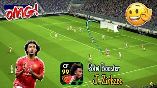 Phenomenal Finisher 🤔 99 Rated Potw J Zirkzee Man United Version Card  eFootball 2024 Mobile [upl. by Erdnad]