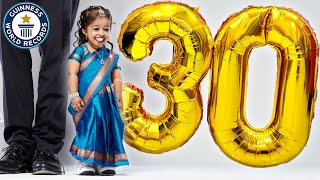 Worlds Shortest Woman Jyoti Amge Celebrates 30th Birthday  Guinness World Records [upl. by Refynnej]