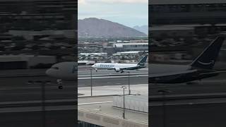 Amazon Air Boeing 767 touching down at PHX Sky Harbor [upl. by Ahsilahs]