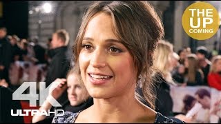 Alicia Vikander at The Light Between Oceans premiere interview [upl. by Yenitirb]