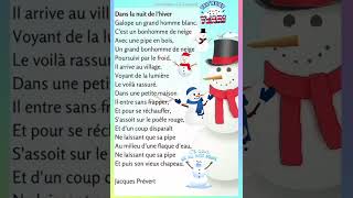 Dans la nuit de lhiver ⛄Jacques Prévert❄️ Chanson pour les enfants lhiver❄️  Poème  Poésie [upl. by Zonda]