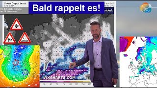 Bald rappelt es Tief mit Sturm Regen amp Schnee Erst mild dann kalt Wettervorhersage 12191124 [upl. by Anecuza326]