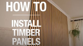 How To Install Timber Wall Panels  Bunnings Warehouse [upl. by Eirak84]