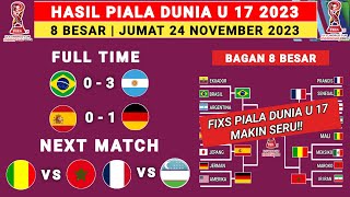 Hasil Piala Dunia U 17 Hari Ini  Brasil vs Argentina  Bagan 8 Besar Piala Dunia U 17 2023 [upl. by Carroll74]