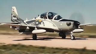 USAF A29 Super Tucano and AT6 Texan II • Dirt Runway Test [upl. by Ecyarg]