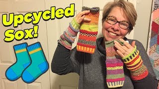 How to Make Arm Warmers from Socks  KimberQuilts [upl. by Anahs]