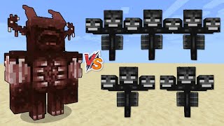 Bulky Warden vs 5 Bedrock withers  Can a Bulky Warden defeat 5 Withers [upl. by Bella762]