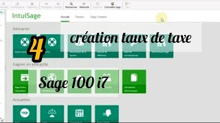 EP 04 paramétrage sage comptabilité 100 i7  création de taux de taxe [upl. by Tegan]