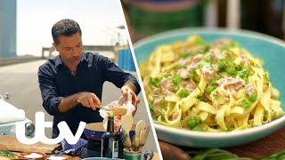 Gino Dacampo Makes Fettuccine Pasta on the Famous Lingotto Rooftop Track  Ginos Italian Express [upl. by Minoru]