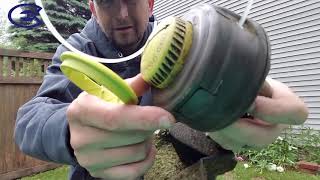 How to ReString ReSpool or ReLine Ryobi weed trimmer weed wacker whipper snipper [upl. by Azilef]